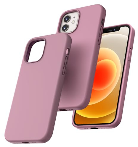 TOCOL für iPhone 12 Hülle Silikon, Stoßfest Anti-Rutsch Anti-Fingerabdruck Kratzfest Handyhülle für iPhone 12 Case, Flieder Lila