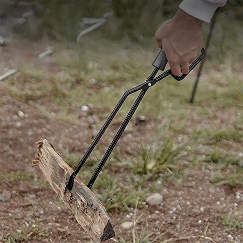 SPORTARC Pince à bûches en fonte robuste en acier inoxydable, 1 pince à feu, noire, 400 g, comme sur les photos