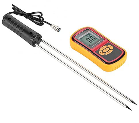 Misuratore Digitale di umidità del Legno Misuratore di umidità del Grano Tester di umidità del Contatto Misuratore di umidità per Cereali, Fieno, Cereali, ECC. Misure Accurate e affidabili