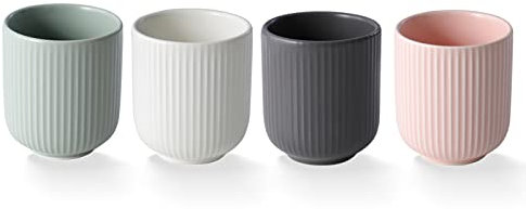 Lxuwbd Taza de té tradicional japonesa, taza de té china, juego de té de cerámica, taza de té Yunomi, cuenco matcha, juego de té matcha (4 colores)