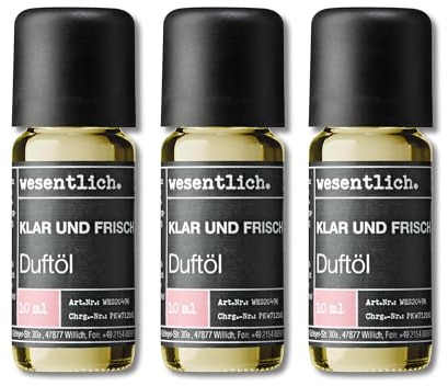 wesentlich. Duftöl Set - harmonische Duftkompositionen für Duftlampe, Diffuser und Kerzen – 3er Set Klar und Frisch