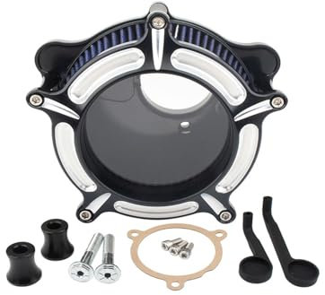 YEAHSO Filtre à air moto nettoyant bleu système d'admission d'air compatible avec Harley Touring Street Glide Road King Softail StreetBob Fatboy 18-2022 (Color : Blue 016)