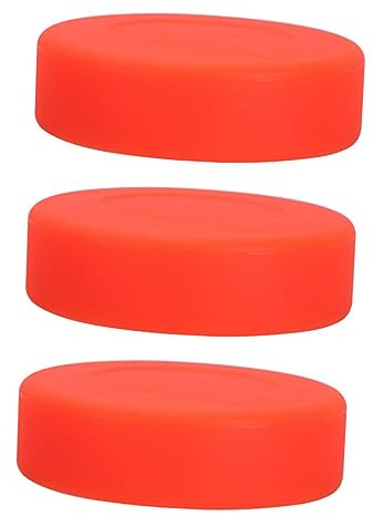 Happyyami 3stücke Eishockey-Puck Aus Hochfestem PVC Für Training Und Spiele Orange Für Indoor Und Outdoor-übungen Glatten Oberflächen