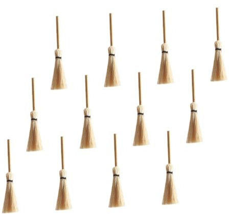 SOLUSTRE 20St Mini-Besen Bambusbesen kinderbesen weiße Accessoires Miniaturmöbel Modelle Spielzeug dekoratives Besendekor Foto-Requisite hölzern Kleiner Besen Besen-Set Anhänger Puppenhaus