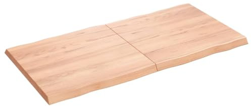 TJROO Tischplatte Hellbraun 120x60x4 cm Massives Eichenholz Esstiach Esstisch Holz Tischplatten Tabletop Esstischplatte Möbelplatten Deckplatte Holzplatten Schreibtischplatten