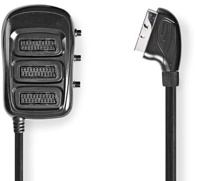 NEDIS Commutateur péritel 3 entrées 1 sortie Péritel pour créer plusieurs entrées péritel - Câble de 0,5 m