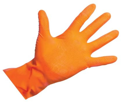 BICAP Guantes desechables de nitrilo negros con agarre de diamante, guantes desechables extrafuertes, guantes de nitrilo gruesos, guantes de trabajo desechables para taller y montaje, 100