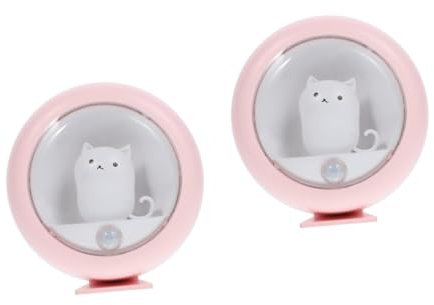 Gadpiparty 2stücke Katzenbewegungsmelder Nachtlicht Wiederaufladbare Kleine Lampe Für Kinderzimmer Schrank Und Treppe Automatische Sensorfunktion Für Mehr Und Sanftes Licht