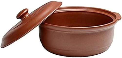 Ceramic Casserole Earthen Pot Ceramic Cookware Casserole Dishes with Lids Casserole Dish - High Temperature Resistance, Upgraded Nutrition Delicious, Purple-capacity 2.5L