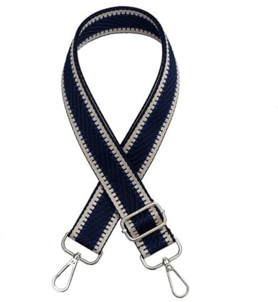 Whakano Verstellbarer Taschengurt,3.8cm Breiter Schultergurt Schulterriemen,Handtaschen Riemen Damen und Herrenm für DIY Zubehör Schultertaschen Umhängegurt Gurt,Blau,Silver Buckle