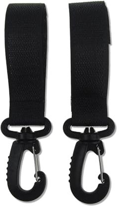 demaxiyad Kinderwagen-Clips und Haken, Kinderwagen-Wickeltaschen-Haken - Großer 360-Grad-Haken,2 Stück drehbare Kinderwagentasche mit festen großen Haken für freie Hände