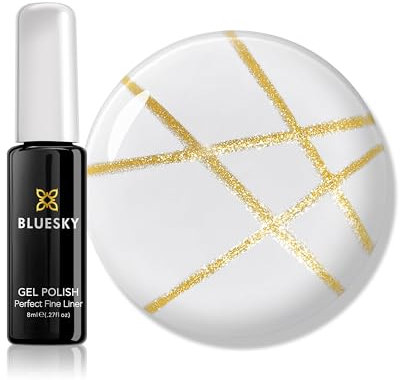 Bluesky Fine Liner Nail Art Gel Polish in Gold - 8g, Fine Line Design with UV LED Lamp Required