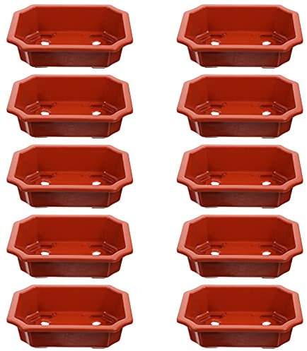 Sosoport 10 Stück Blumentöpfe Aus Kunststoff – Einfaches Drainage-Design – Ideal Für Heim- Und Begrünungsprojekte