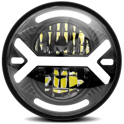 HUIOP Phare de Moto à LED, Phare de Voiture étanche IP67 de 5,75 Pouces avec DRL/Clignotant/Feux de Croisement/Feux de Route