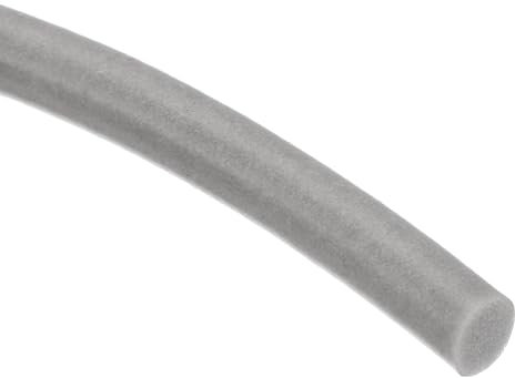 sourcing map Silicone Foam Seal Strip, 4mm OD 6.5m 21ft Silicone Foam Weather Strip, Sponge Rubber Weather Stripping Cord for Warehouse, Foam Tubing, Grey