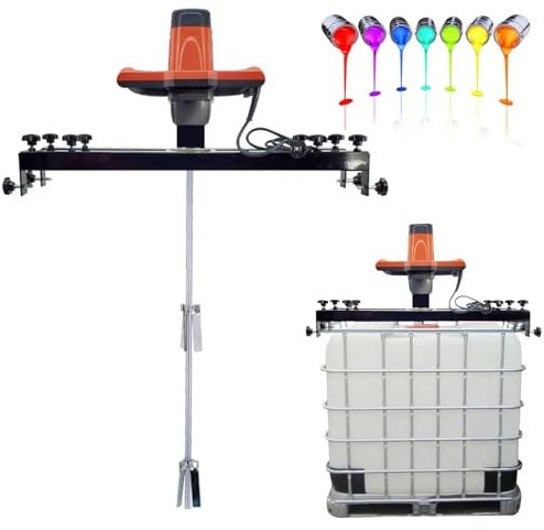 factildfulzhan Elektrisches RüHrwerk, 3000 W, IBC-Farbmischer, 900 mm Rührstab/Laufrad aus Edelstahl, 70 – 125 cm verstellbar, zum Rühren von Farbe, Beschichtungen, Kleber, Zement usw.,A