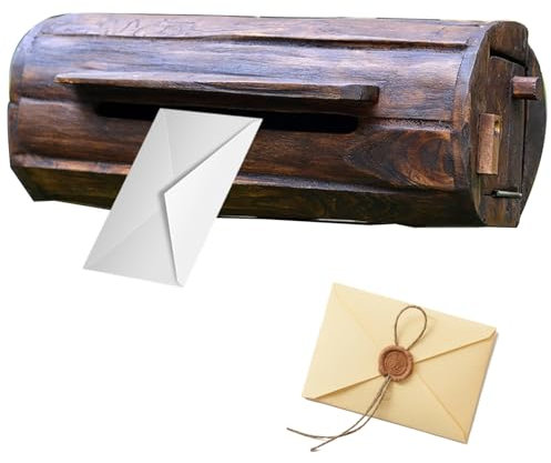 Cassetta Delle Lettere A Parete, Cassetta Delle Lettere Lunga Con Cilindro In Legno, Cassetta Delle Lettere Rotonda Lunga, Cassetta Postale Con Montaggio A Parete A Cilindro, Cassetta Postale In Legno