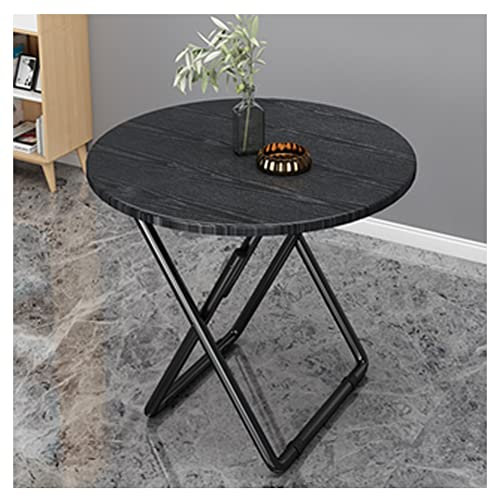 Tragbarer, klappbarer Balkontisch mit Metallhalterung und Marmor-Tischplatte, 80 cm, runder Couchtisch für den Heimgebrauch