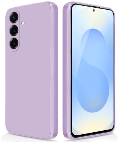 GiiYoon Silikon Skal Kompatibel med Samsung Galaxy S25, Silky Soft Touch Skal med Hela Kroppen, Stötsäker Case med Mikrofiberfoder - Lila