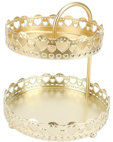 Cesta de Frutas de 2 Niveles, Moderno Soporte de Exhibición de Frutas de Múltiples Capas, Frutero de 2 Niveles para Encimera de Cocina, Frutero de Metal de Hierro, Cesta de