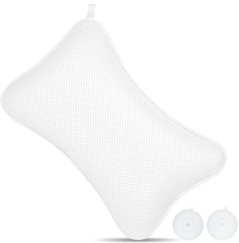 flintronic Badewannenkissen, Ergonomisches Luxus-Badewannenkissen, 3D-Badekissen für die Badewanne mit 2 Leistungsstarken Saugnäpfen für Home Spa und Badewannen Stützt Kopf, Nacken, Schultern, Rücken