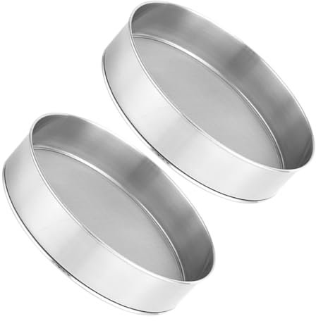 AUTSUPPL 2piezas De Acero Inoxidable para Repostería De Coladores De Malla Fina para Tamizar Harina y Otros Ingredientes La Cocina