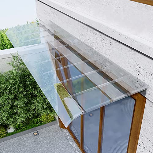 Rainure incurvée pour fenêtre et porte – Résistant aux UV – Housse de protection contre la pluie et la neige (40 x 190 cm) – Auvent de terrasse durable pour une vie extérieure améliorée