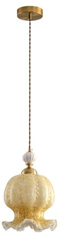 statue LED Pendant Light, Chandeliers, Glass, Octopus Shaped Irregular Edge Lampshade Fixture,E26/E27 Base Chandelier Lamp for Bedroom BedHead,Study Room,Dining Room Decorations