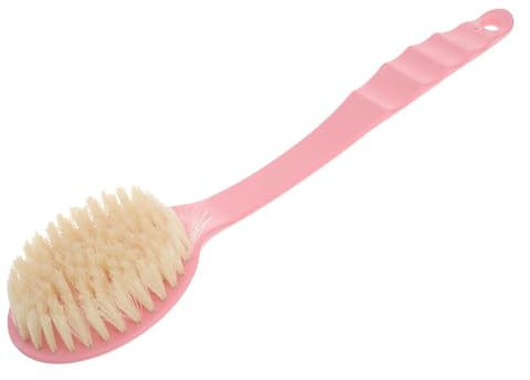 Spazzola per Corpo Lunga da Bagno in Plastica, Curva, Monopezzo | Manico e Setole Dense, per Pulizia Quotidiana del Corpo e Uso Sotto Doccia Colore Casuale