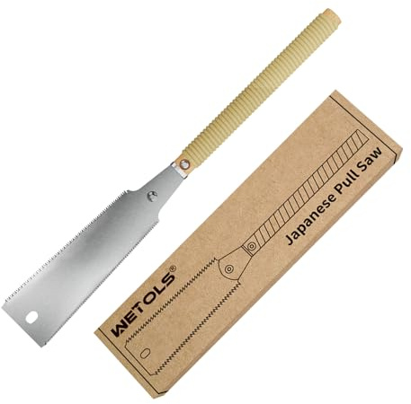 WETOLS Hand Tools, 9.5 Japanese Pull Saw with Double Edges of 10/17 TPI, Sharp and Light Ryoba SK5 Woodworking Cuttter, Woodworking Tools Gifts for Men and Women