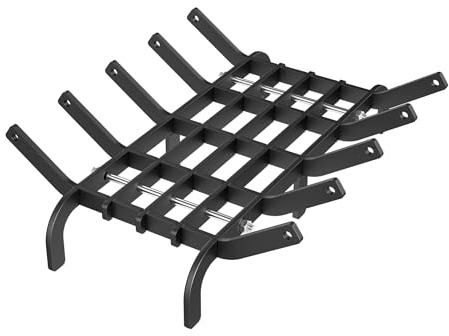 PEILU Griglia per camino in acciaio, 42 x 30 x 12 cm, a forma di V, per legna da ardere, colore nero, con 4 gambe di supporto, portata fino a 50 kg, per interni ed esterni