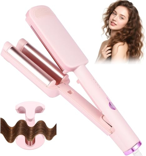 Fer à Boucler 32mm, Fer à Onduler Beach Waves pour Grandes Ondulations Naturelles, Boucleur Cheveux avec 4 Températures Réglables, Revêtement Céramique, Chauffage Rapide & Sécurité Anti-Brûlure 1