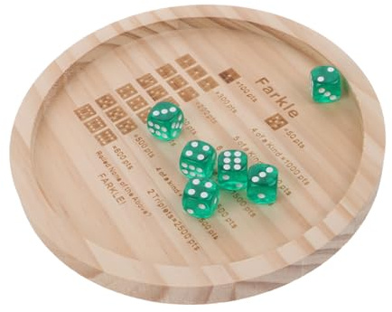 Supvox Holz Würfeltablett mit Würfeln und Tasche Tragbares Robustes Dice Storage Box für Farkle und Familienspiele Sicherer Dicker Würfelbrett Würfelspiel Zubehör für Spielabende