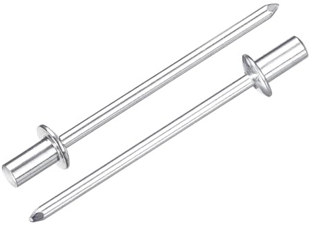 QUARKZMAN 50 st 1/8 tum x 1/4 tum aluminiumkupolnitar med stängd ände, blindnitar med stängd plugg för gör-det-själv, plåt, bilreparationer, möbler och båt (silver)