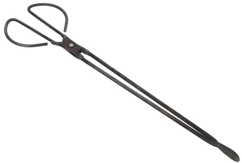 TOVINANNA Pinze a Testa Piatta in Acciaio da 48 Cm per Legna da Ardere e Bricchette a Nido D'ape, Pinze per Caminetti Resistenti alle Alte Temperature per Raccolta Rifiuti e Barbecue,