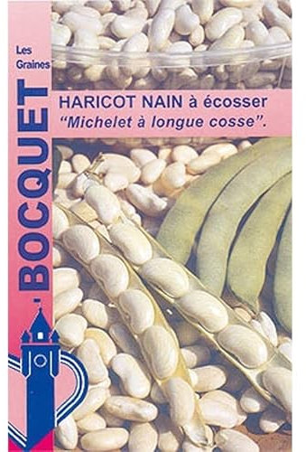Sachet de graines de Haricot nain à écosser Michelet à longue cosse 120g - 120 g - Haricot nain à écosser - LES GRAINES BOCQUET