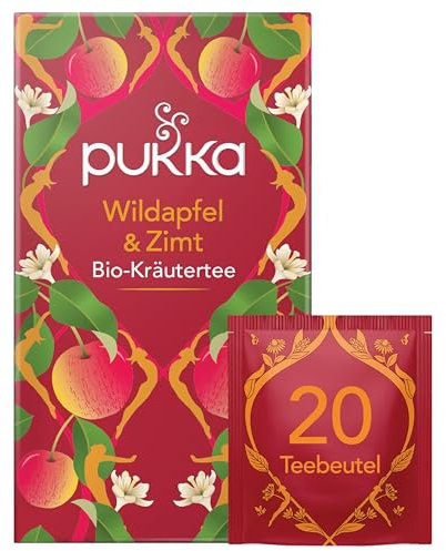 Pukka Tee, Bio-Gewürz-Früchtetee Wildapfel & Zimt, Wildapfel, Orangenschale & Zimt, Für kleine Abenteuer im Alltag, 1er Pack, 20 Teebeutel