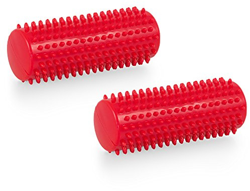 Igel Massagerolle | Noppenrolle | Igelrolle | Massage | Igelball (2er Set | rot)