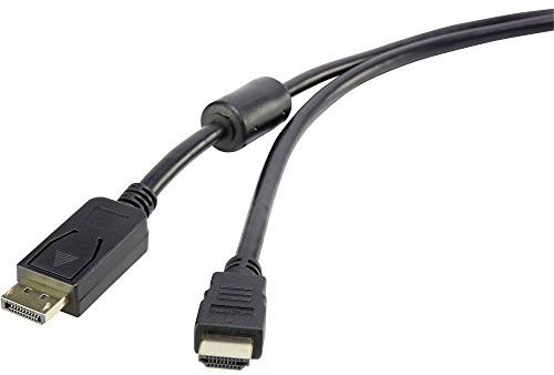 Renkforce RF-3301446 Câble adaptateur DisplayPort/HDMI mâle vers HDMI A mâle 3 m Noir RF-3301446 avec noyau de ferrite