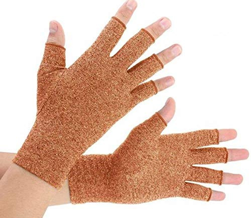 VITTO Guanti Anti-Artrite (Coppia) - Forniscono Calore e Compressione per Aiutare ad Aumentare la Circolazione, Riducendo il Dolore e Favorendo la Guarigione (M, Marrone)