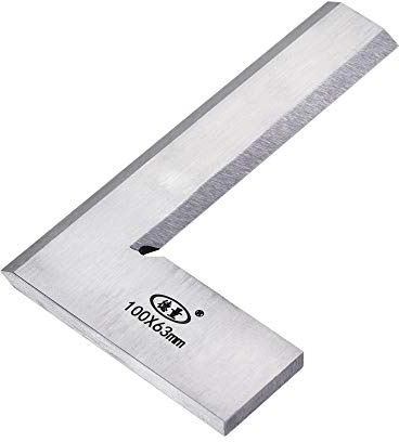 sourcing map Precision Bevel Edge Machinist Square 4 x 2.5 (100x63mm) Engineer Woodworking Try Square Right Angle Ruler Solid Steel Square