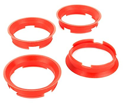 LST 4x Zentrier Distanzringe für Alufelgen Ø 57,1 mm - Ø 63,4 mm Rot