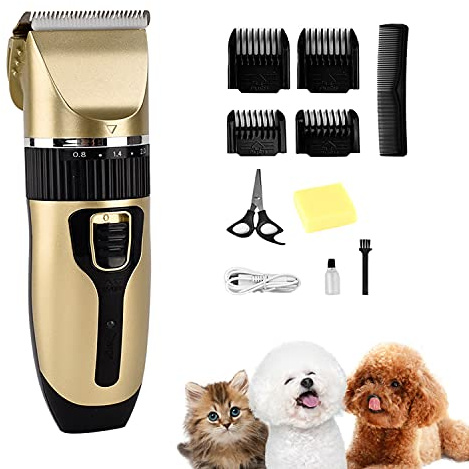 Hundeschermaschine, Leise Profi Hund Katze Tierhaarschneidemaschine haartrimmer hundetrimmer haarschneider Schnurlosen Wiederaufladbare Elektrische Langhaarschneider Dog Grooming Clippers
