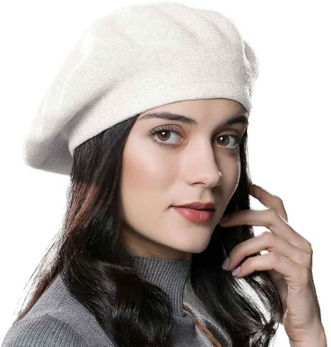 ENJOYFUR Damen Winter Baskenmütze Strickmütze Herbst Winter Mütze Französisch Klassisch Barett
