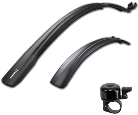 RBRL RL-830F/R Schutzblech-Set Spritzschutz für MTB 26-28 Schwarz inkl. Fahrradklingel