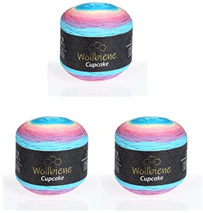 Wollbiene Cupcake1 Garn, 3000, 150 g x 3 stycken