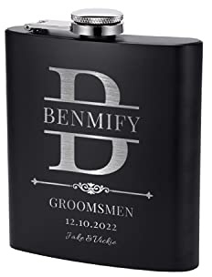 Flasque personnalisée pour garçon d'honneur, cadeau de mariage, 177 ml gravée personnalisée pour témoin de marié, père et enterrement de vie de jeune fille, avec coffret cadeau en option