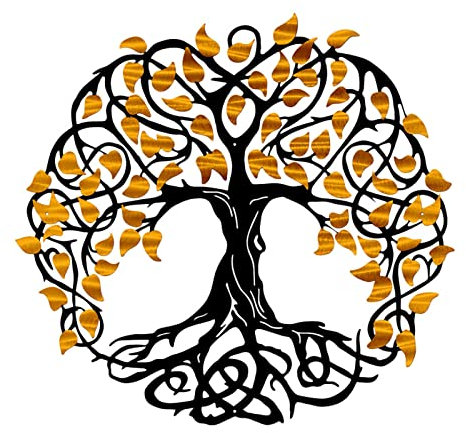 Luckxing Esculturas de pared de hierro decoración de pared árbol de la vida árbol grande árbol del mundo mural interior exterior jardín regalo idea decoración de pared decoración de pared para balcón