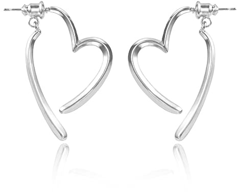 Pendientes de aro de plata 925 con forma de corazón para mujer, chapados en oro de 14 quilates, pendientes de corazón con diamantes de imitación, circonitas de plata 925, aros gruesos y ligeros,