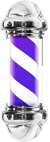 Barber Pole Retro LED Barber Pole, Poste De Barbero Luminoso De Exteriores, Luz giratoria de peluquería, Poste de peluquería tradicional para Exteriores, Señal De Peluquería A,50cm